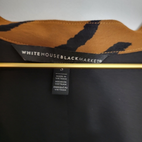 Small WHBM White House Black Market Tiger Print Stripe Blouse - Picture 2 of 6
